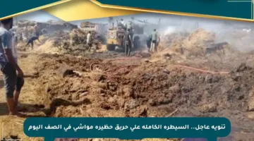 تنويه عاجل.. السيطرة الكاملة على حريق حظيرة مواشي في الصف اليوم